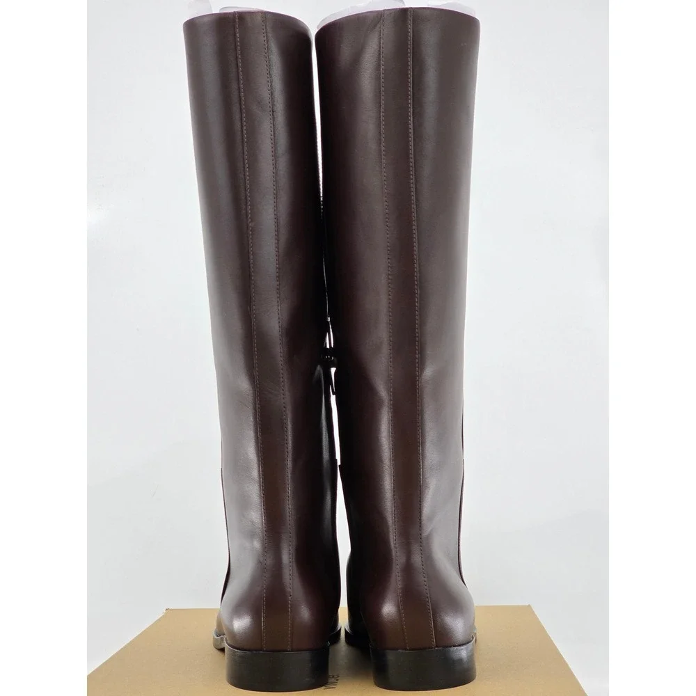 Vince Martell Knee High Boots Women Size 9 Brown Leather Wide Calf - New